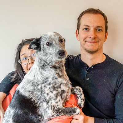 Erik and Azu with their dog